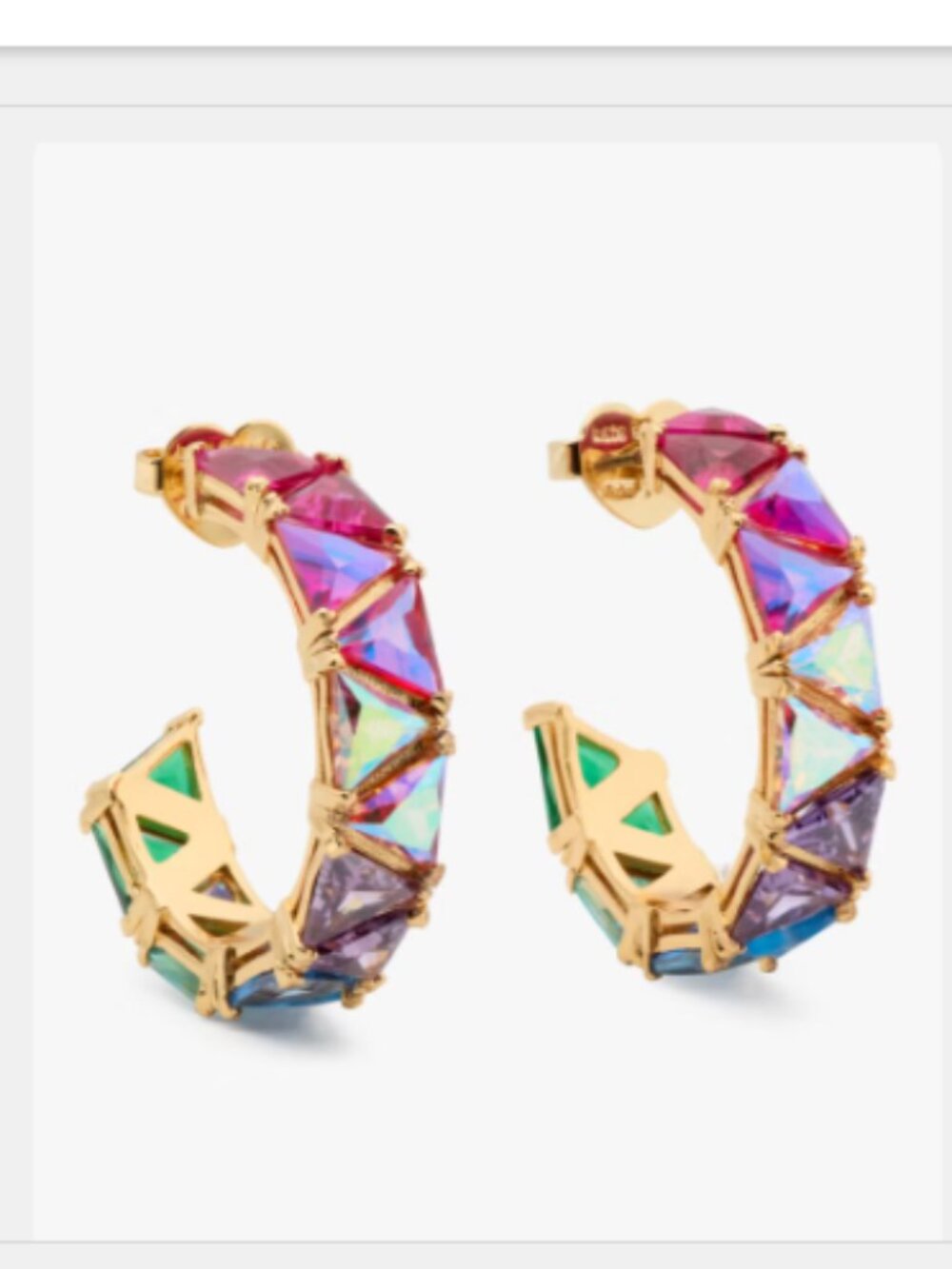 Kate Spade Shine Me Up Iridescent Stone Hoop Earrings NWT